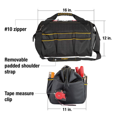 16 Inch Pro Wide-Mouth Tool Bag
