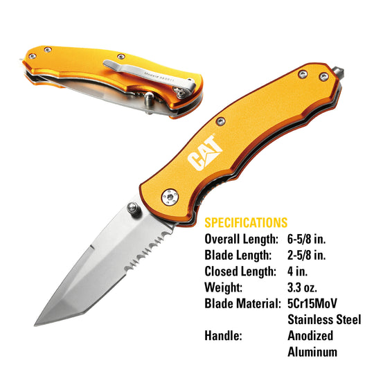 6-5/8 Inch Folding Knife with Glass Break – Cat Premium Products