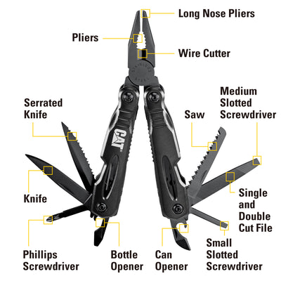 13-in-1 Multi-Tool with Black Body and Tools