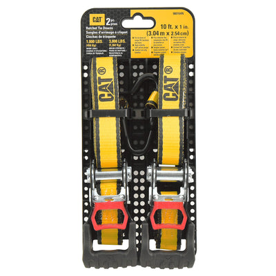 2 Piece Ratchet Tie Down Set - 10 Feet x 1 Inch (1000/3000)