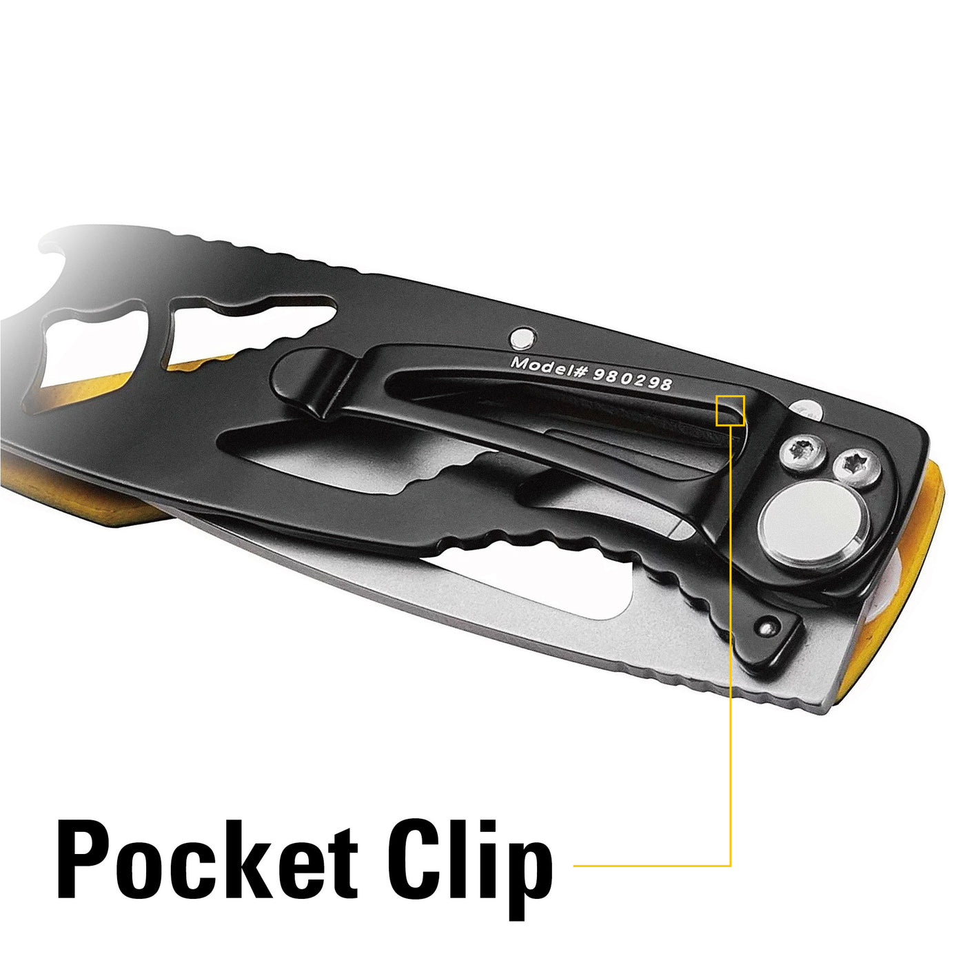6-1/4 Inch Folding Skeleton Knife with Bottle Opener and Polished Blade