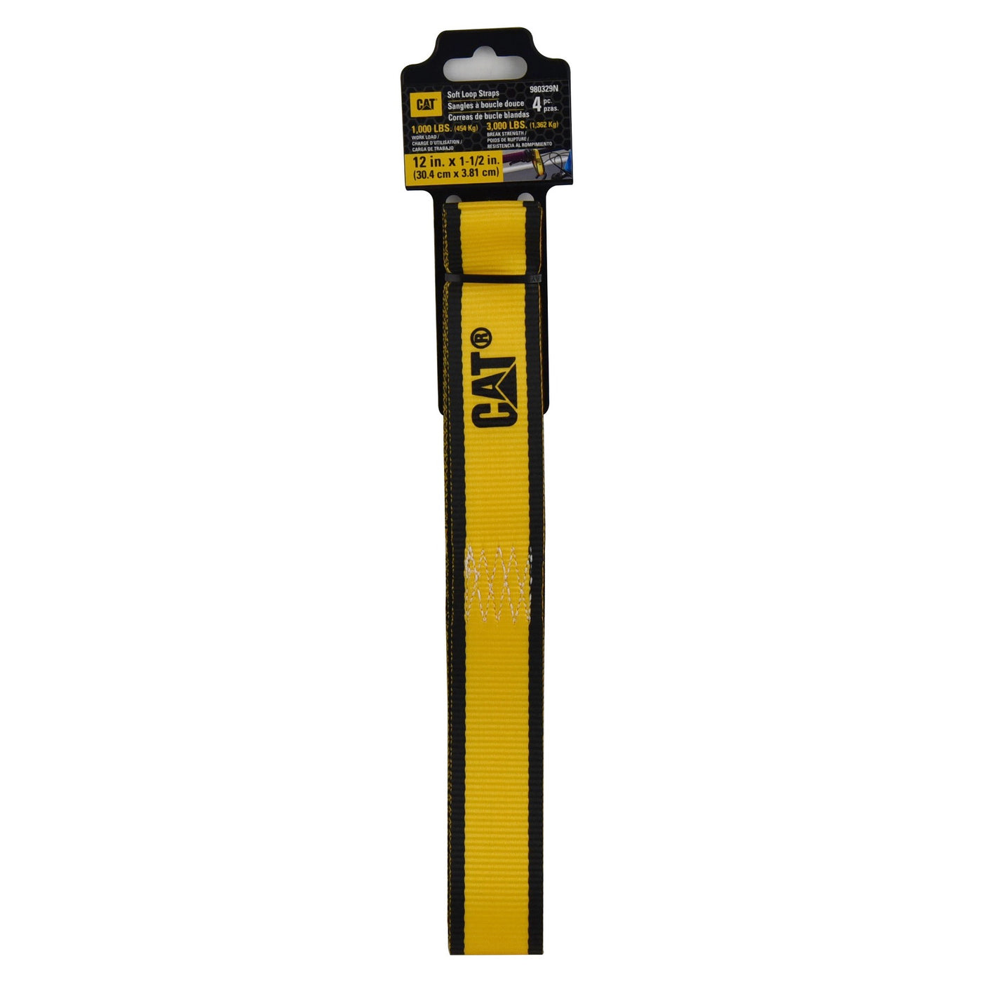 4 Piece Yellow/Black Soft Hook Set - 12 Inches x 1-1/2 Inches (1000/3000)