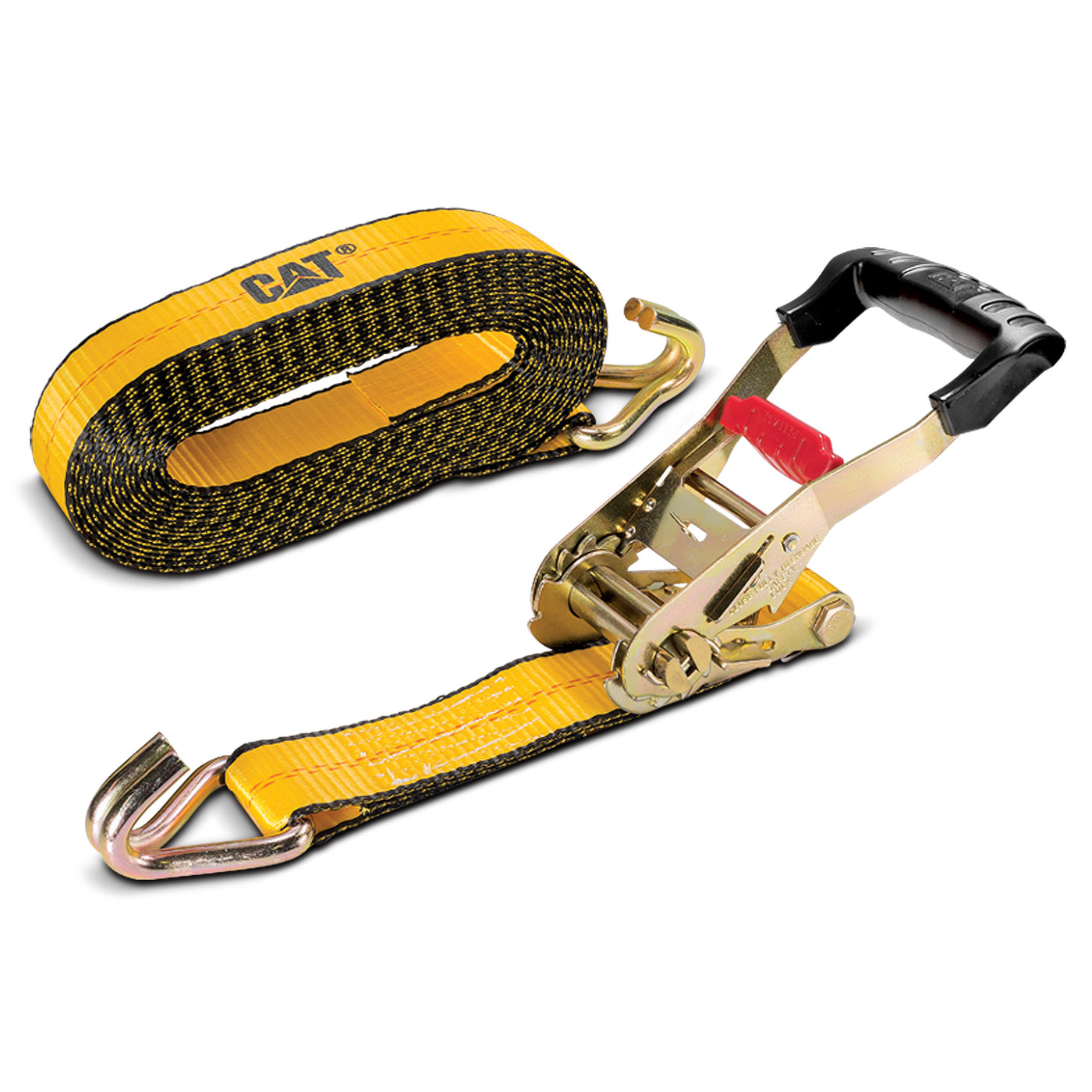 Heavy Duty Ratchet Tie Down with Double J-Hook - 27 Feet x 2 Inches (3300/10000)