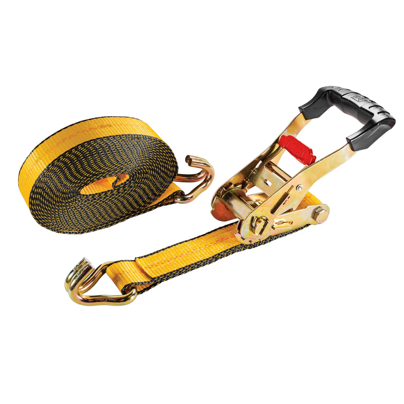 Heavy Duty Ratchet Tie Down with Double J-Hook - 27 Feet x 2 Inches (3300/10000)