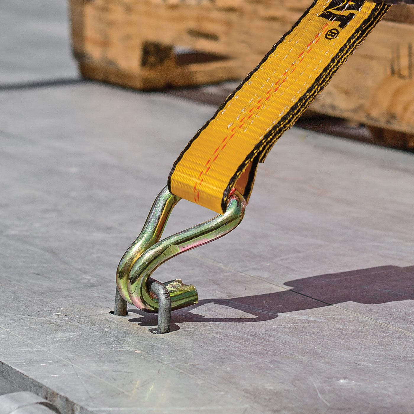 Heavy Duty Ratchet Tie Down with Double J-Hook - 27 Feet x 2 Inches (3300/10000)