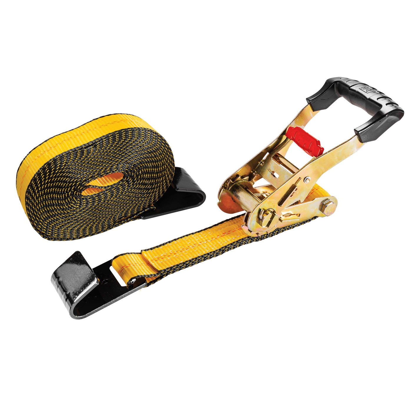 Heavy Duty Ratchet Tie Down with Flat Hook - 27 Feet x 2 Inches (3300/10000)