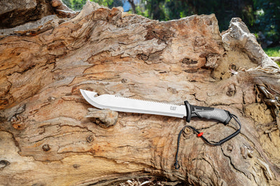 19" Straight Machete / Saw With Sheath & Shoulder Strap