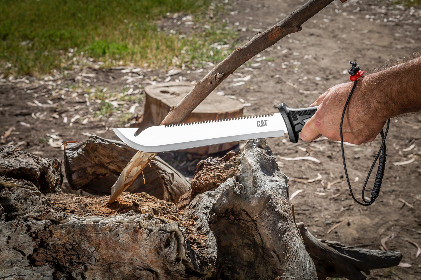 19" Straight Machete / Saw With Sheath & Shoulder Strap