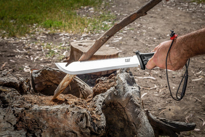 19" Straight Machete / Saw With Sheath & Shoulder Strap