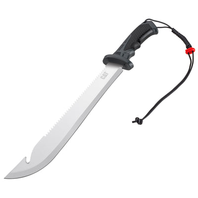 19" Straight Machete / Saw With Sheath & Shoulder Strap