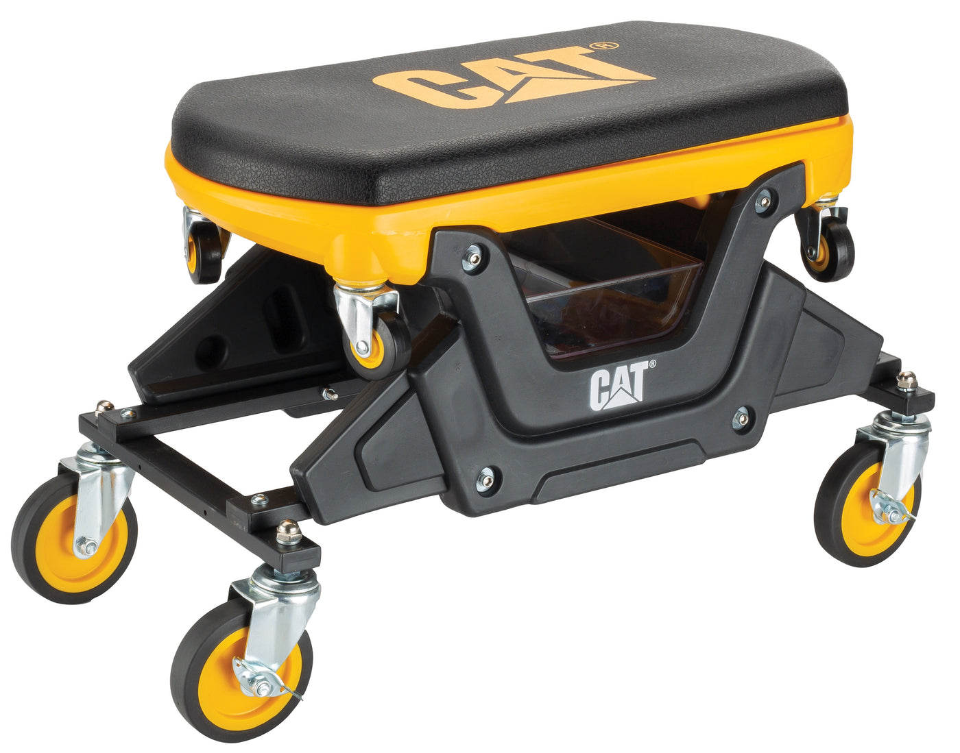 CAT Rolling Utility Seat With Detachable Sitting Creeper – Black/Yellow