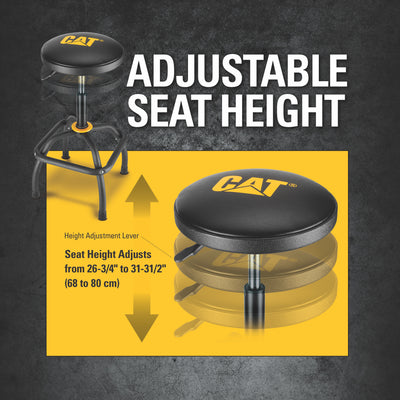 Heavy-Duty Pneumatic Shop Stool, Wrinkle Powder Coat Finish