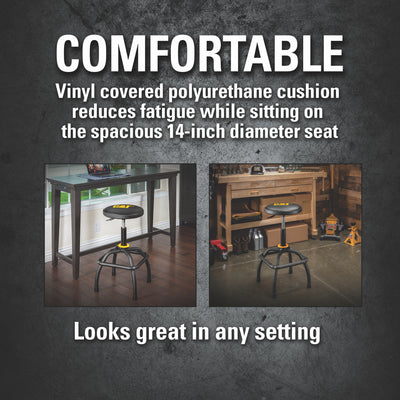 Heavy-Duty Pneumatic Shop Stool, Wrinkle Powder Coat Finish