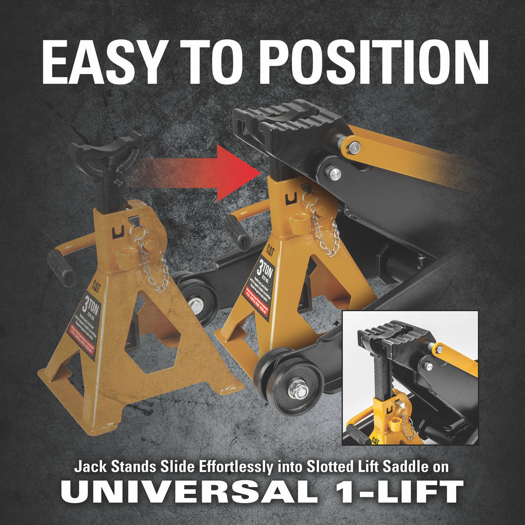 2 Ton Universal 1-Lift Jack with 3 Ton Jack Stands – Cat Premium