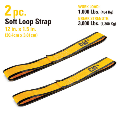 2 Pc. 8 Ft. 500 lb Cam Buckle Tie-Down Straps w/ 2 Pc. Soft Loops