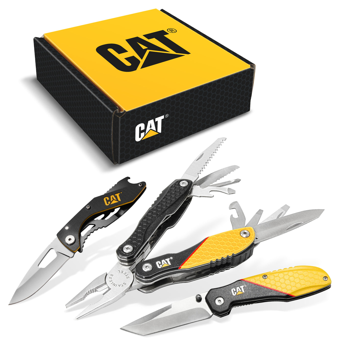3 Piece Multi Tool and Pocket Knife Gift Set Box