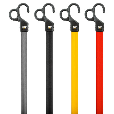 12 Piece Flat Bungee Strap with Safety Finger Hook