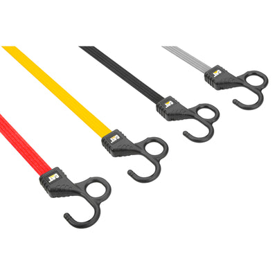 12 Piece Flat Bungee Strap with Safety Finger Hook