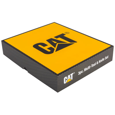 Cat 3 Piece 10-in-1 Multi-Tool, Knife, and Key Chain Gift Box Set - 240357