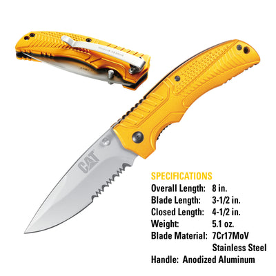 8 in. Drop-Point Serrated Folding Knife