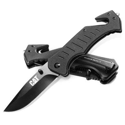 8 in. Drop-Point Folding Knife with Glass Break and Belt Cutter