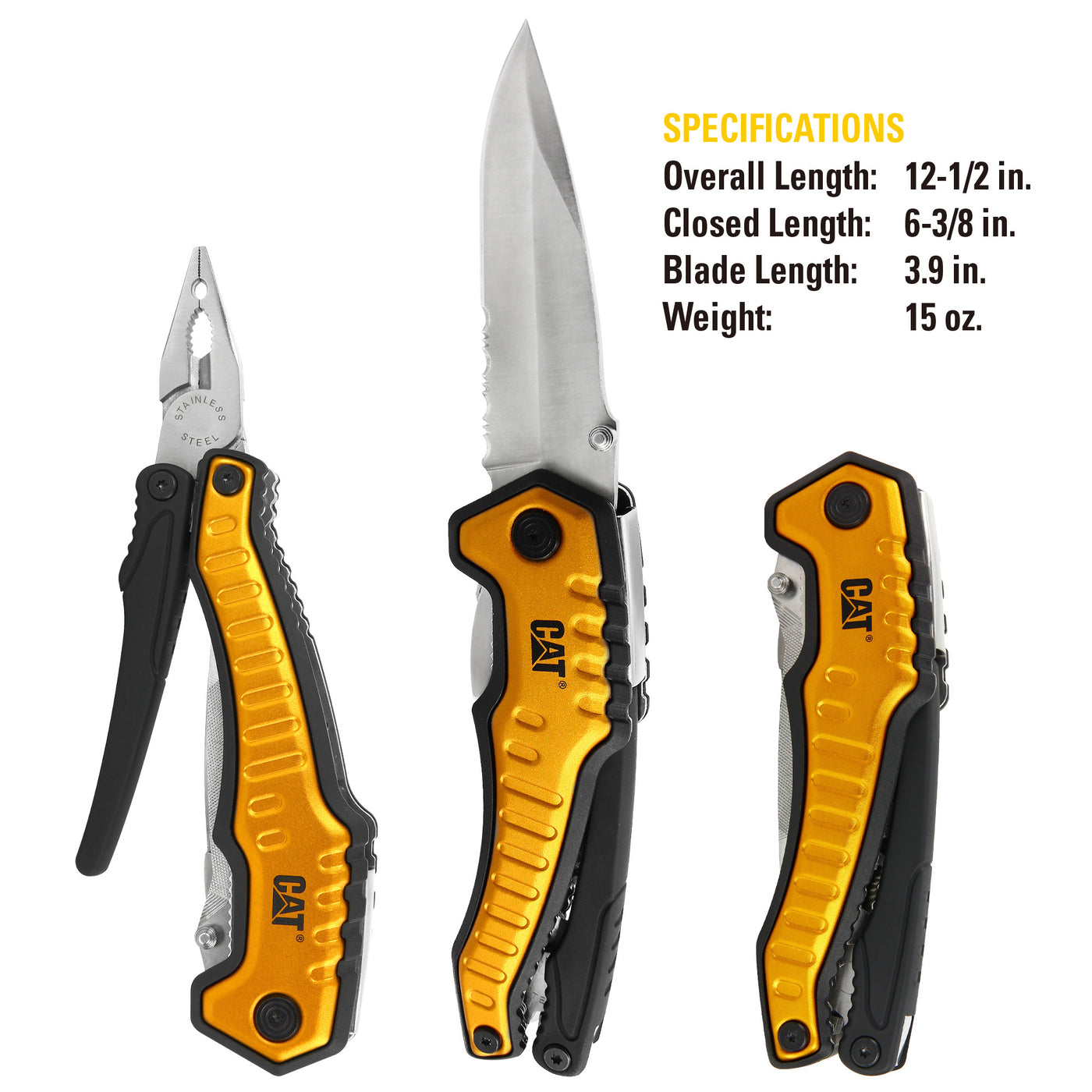 9-in-1 XL Multi Tool with Full Size Knife Blade and Pliers