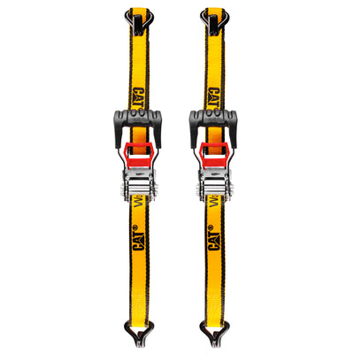 2 Piece 12 Ft. Heavy Duty Ratcheting Tie Down Straps - 1000 Lb.