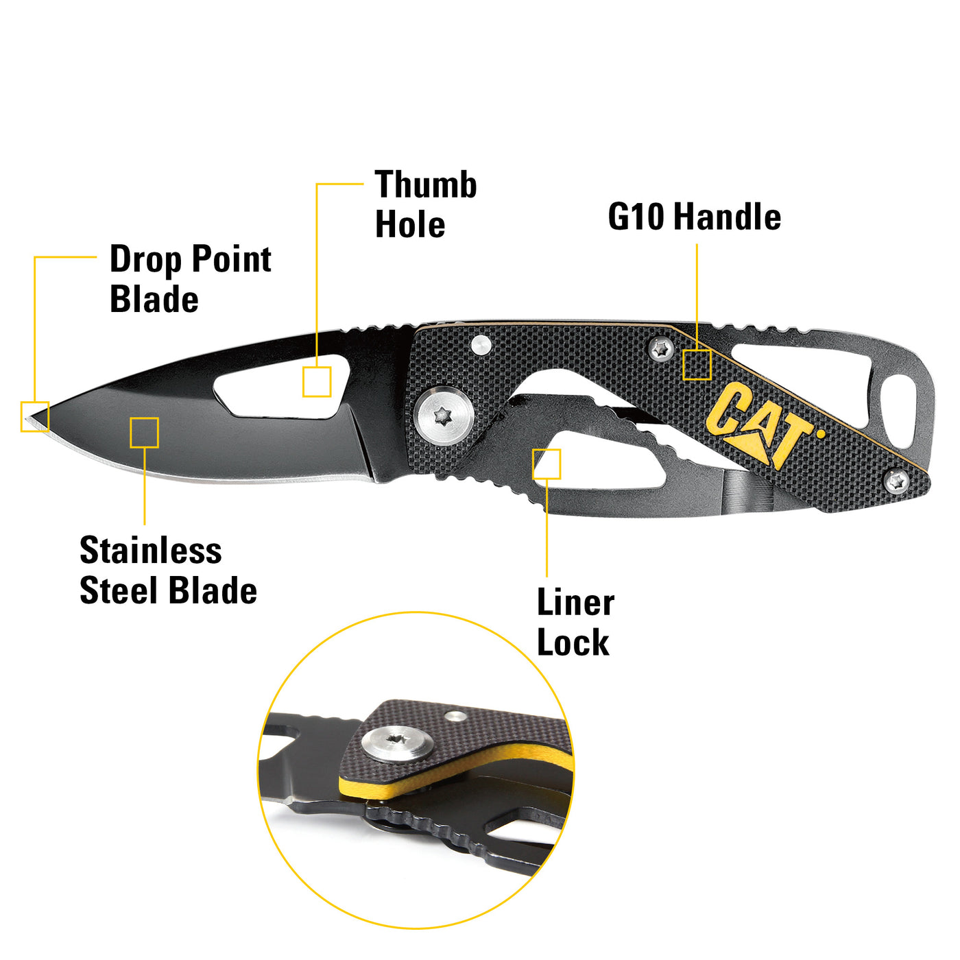5-1/4 in. Folding Skeleton Knife with Black Stainless Steel Blade