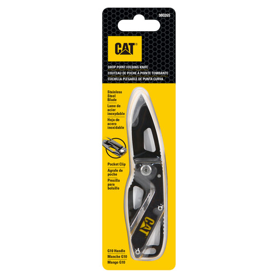 5-1/4 Inch Folding Skeleton Knife with Black Blade – Cat