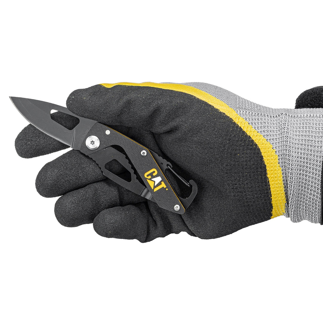 5-1/4 in. Folding Skeleton Knife with Carabiner and Black