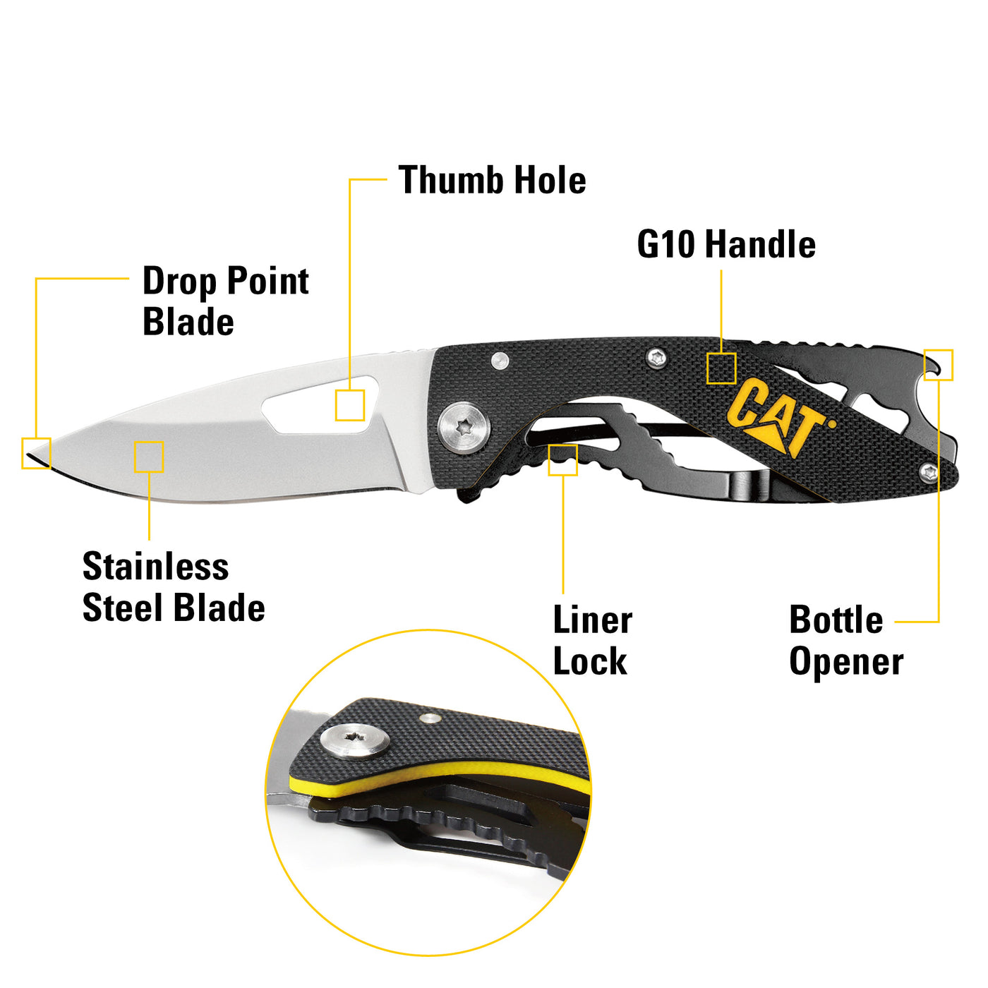 6-1/4 Inch Folding Skeleton Knife with Bottle Opener and