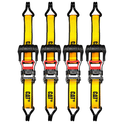 4 Piece 16 Ft. Heavy Duty Ratcheting Tie Down Straps - 1000 Lb.